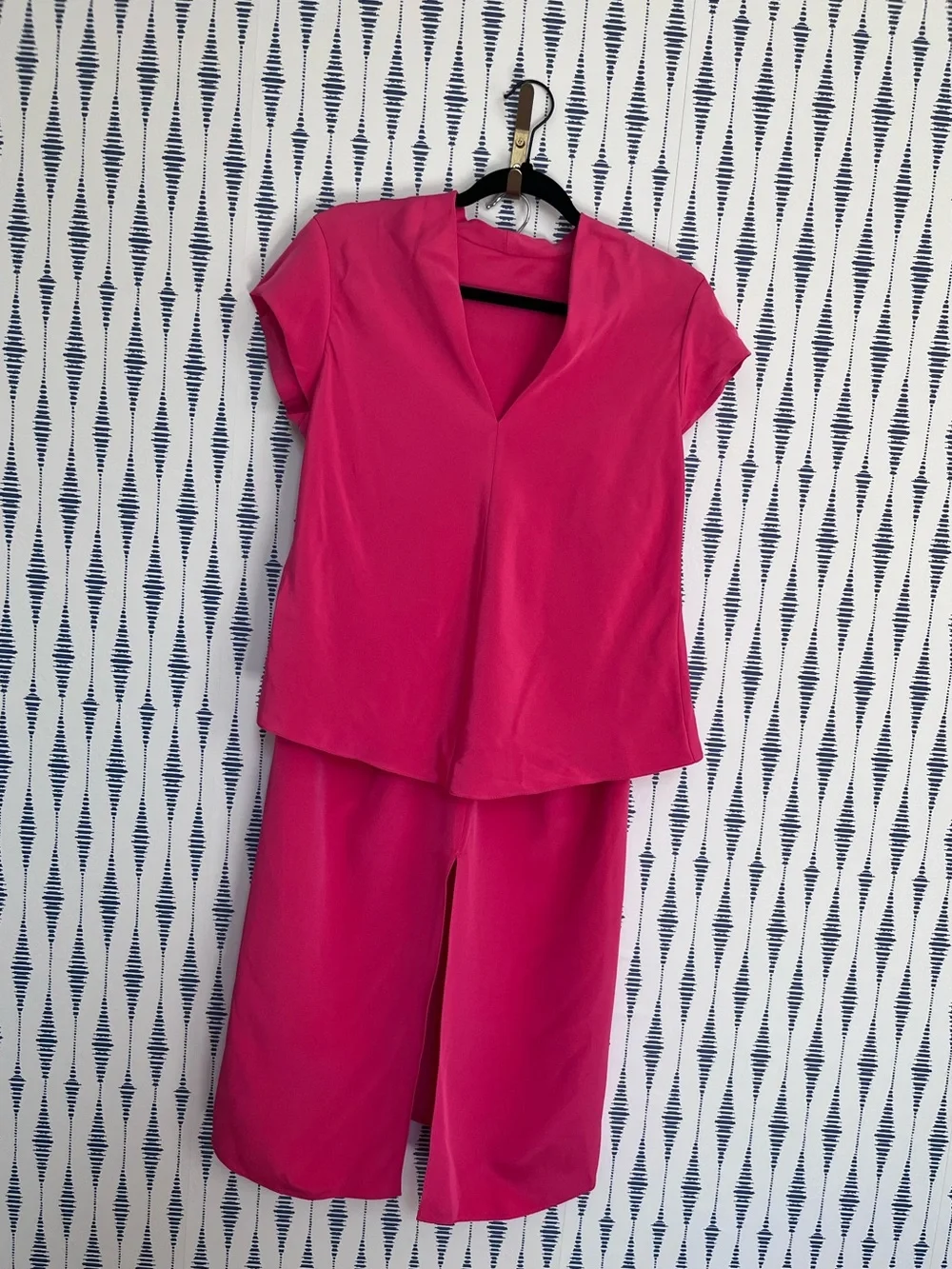 Peter Cohen New York Fuchsia Pink Tie-Waist Maxi skirt top set formal wow - Picture 5 of 10